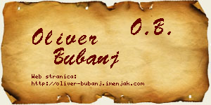 Oliver Bubanj vizit kartica